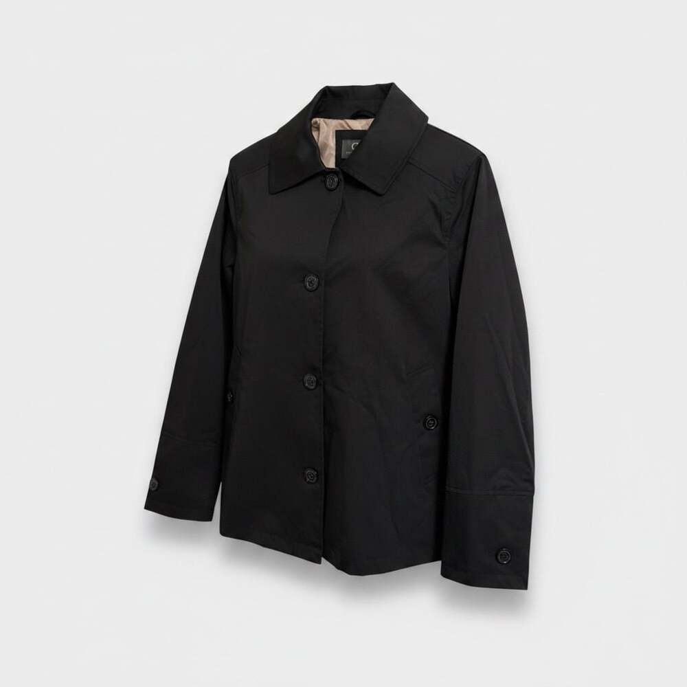 Gallery New York Black Water-Resistant Button Front Short Coat